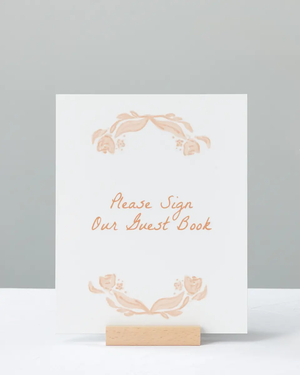 This is a 8" x 10" Guest Book Sign called Ever After Blooms printed in full color