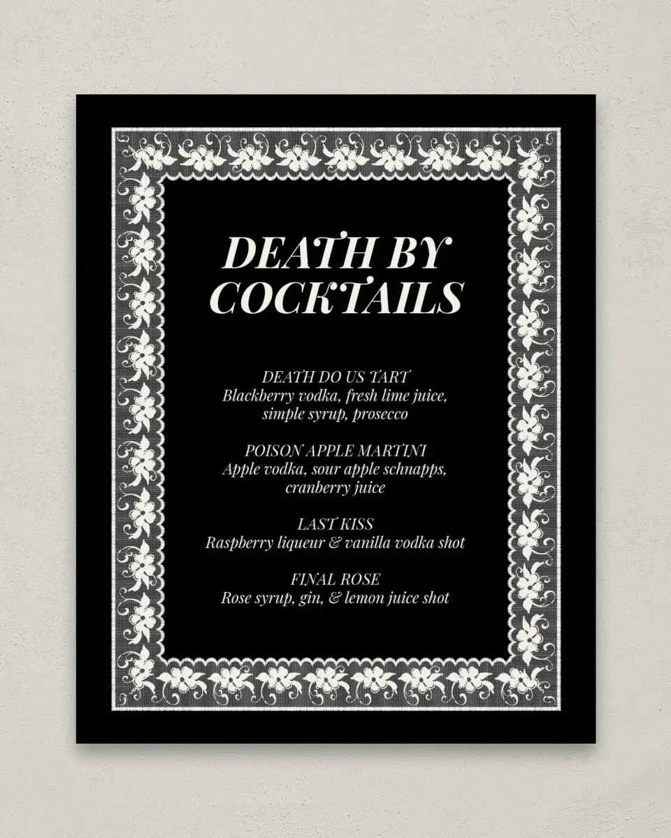 This is a 8" x 10" Bachelorette Party Thank You Card called Bride or Die printed in full color