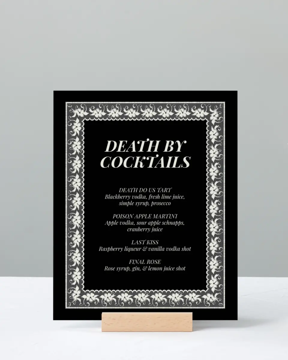 This is a 8" x 10" Bachelorette Party Thank You Card called Bride or Die printed in full color