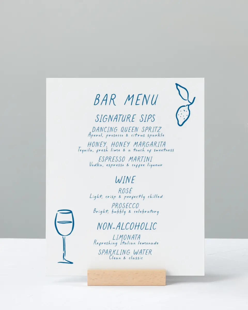 This is a 8" x 10" Bachelorette Party Thank You Card called Gimme Gimme Gimme printed in full color with Rose Gold foil