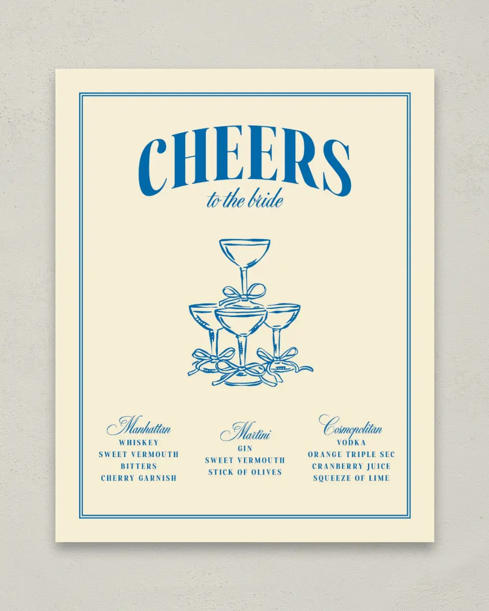 This is a 8" x 10" Bachelorette Party Thank You Card called Wife of the Party printed in full color