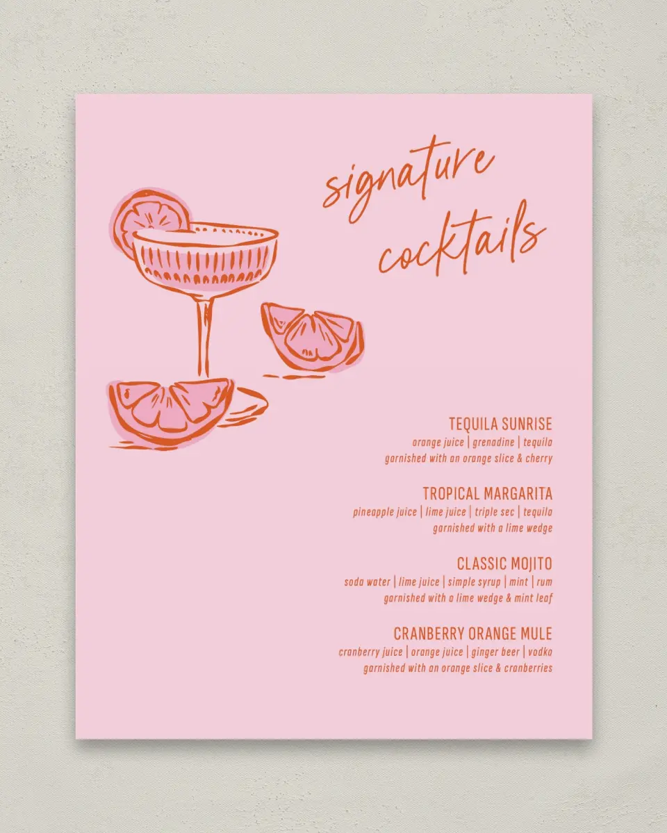 This is a 8" x 10" Bachelorette Party Thank You Card called Tropic Like It's Hot printed in full color