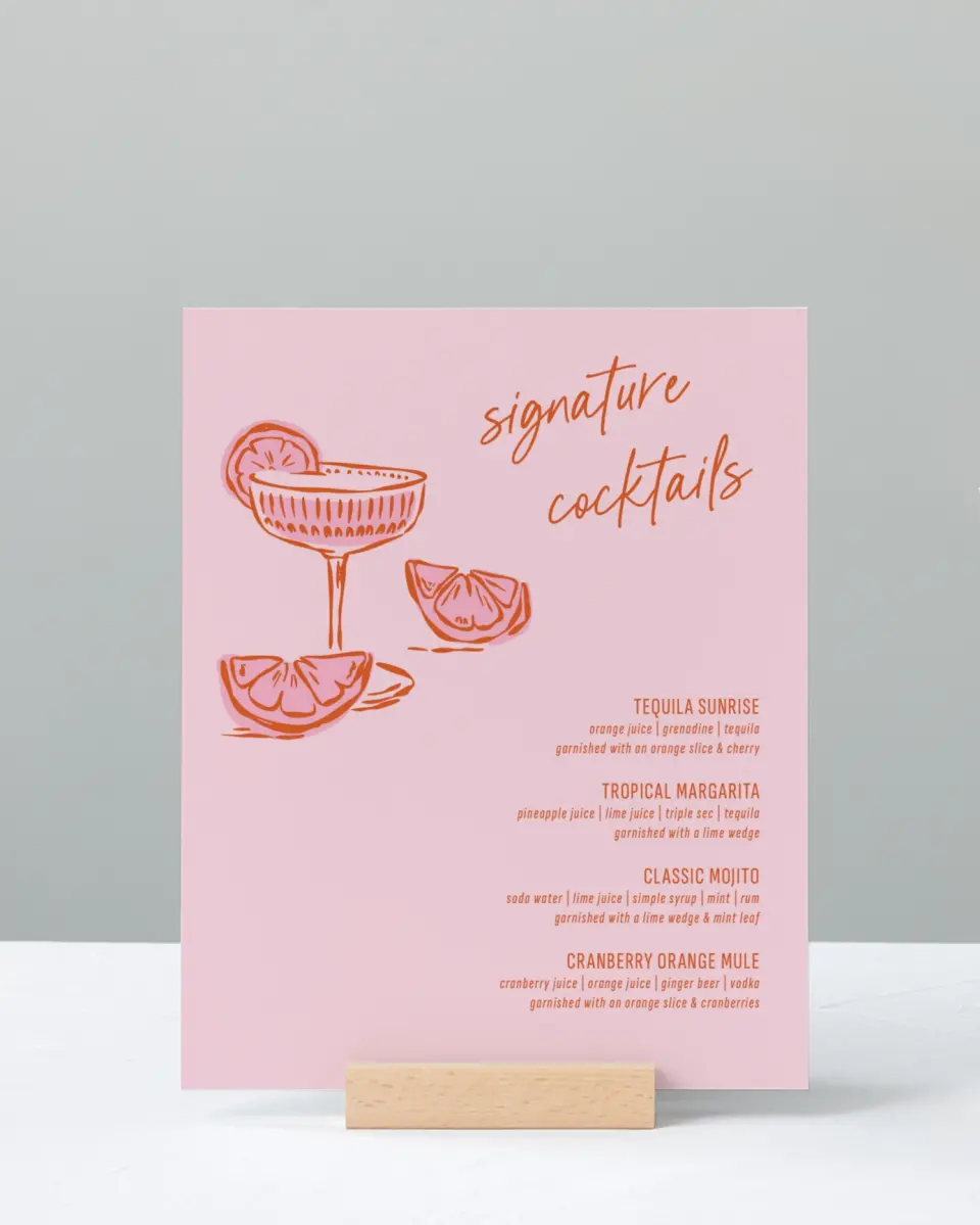 This is a 8" x 10" Bachelorette Party Thank You Card called Tropic Like It's Hot printed in full color