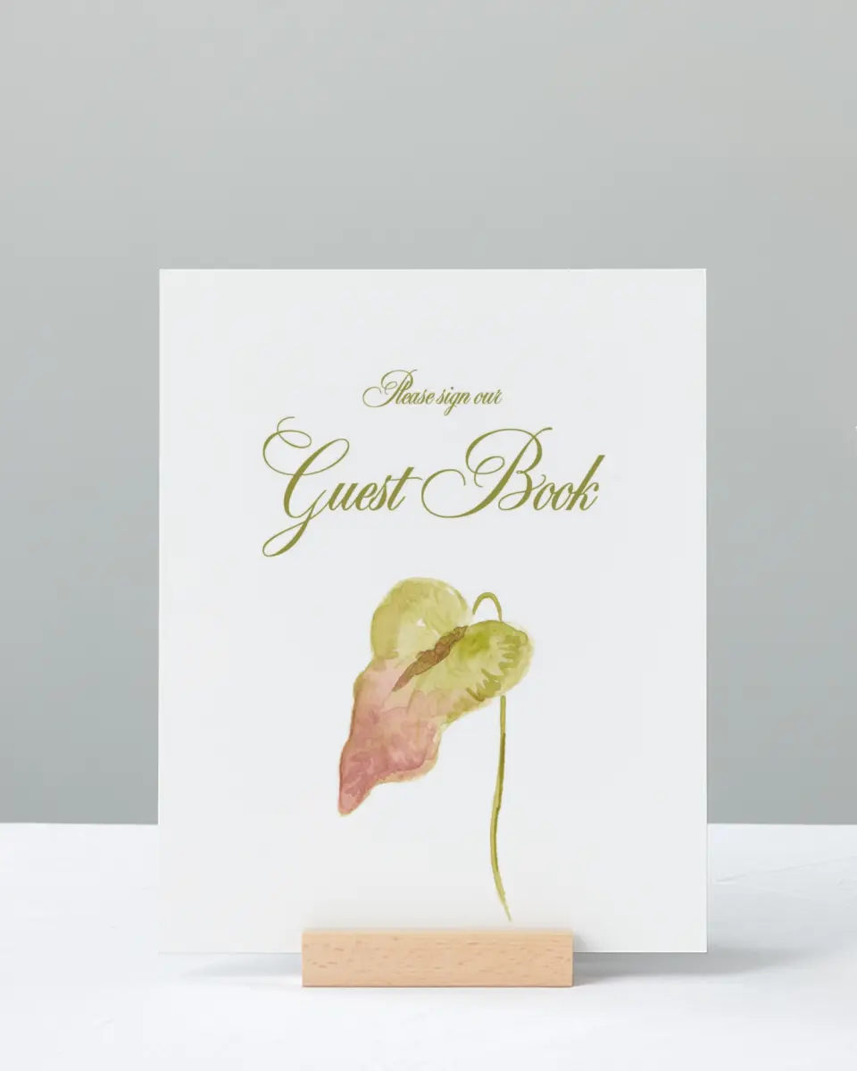 This is a 8" x 10" Guest Book Sign called Paradise in Bloom printed in full color