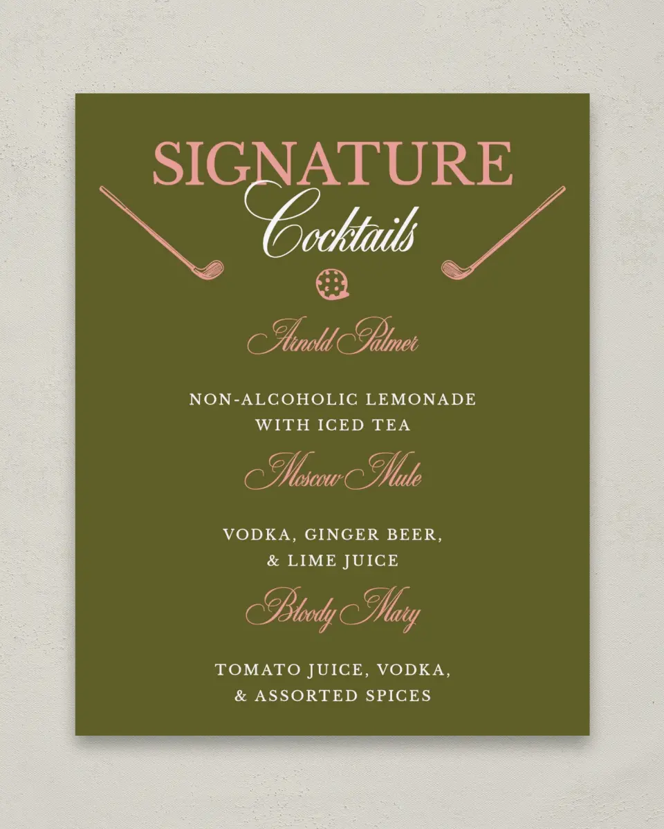 This is a 8" x 10" Bachelorette Party Thank You Card called Last Swing printed in full color