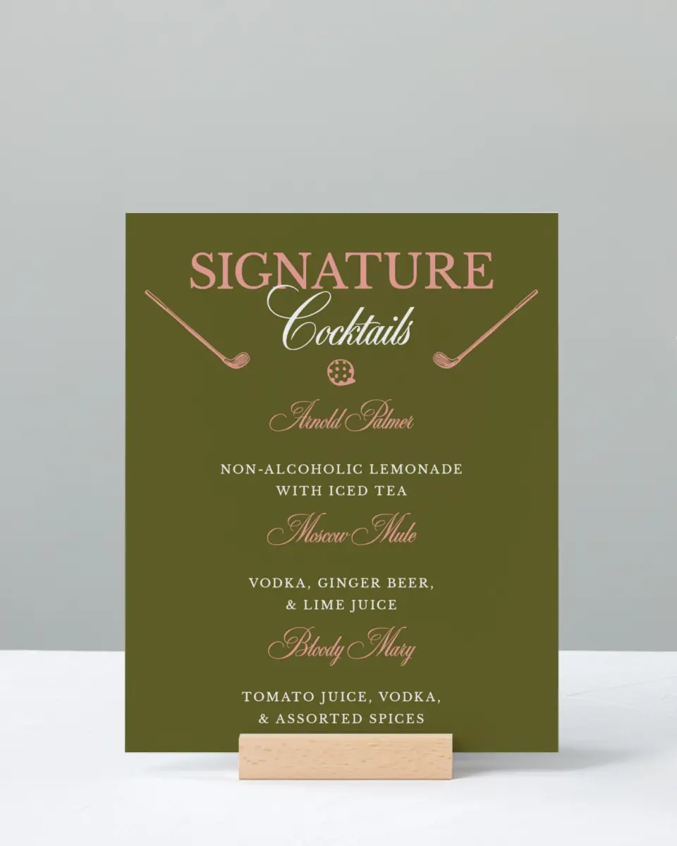 This is a 8" x 10" Bachelorette Party Thank You Card called Last Swing printed in full color