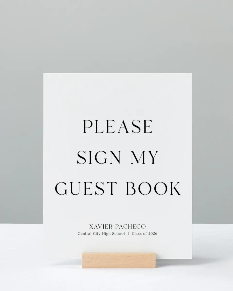 This is a 8" x 10" Guestbook Grad Sign called Senior Spread printed in full color