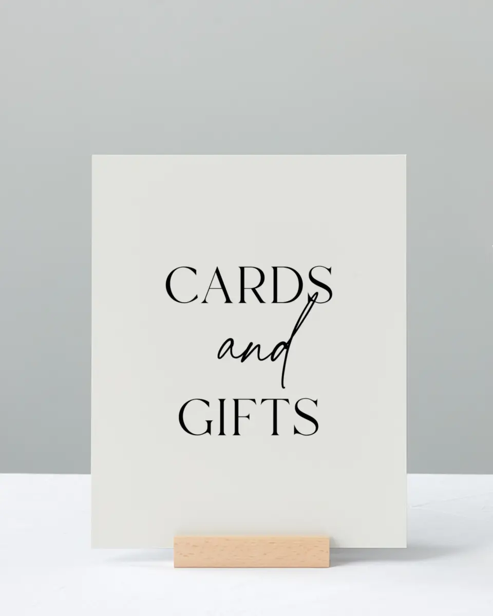 This is a 8" x 10" Cards & Gifts Grad Sign called Effortless Edge printed in full color