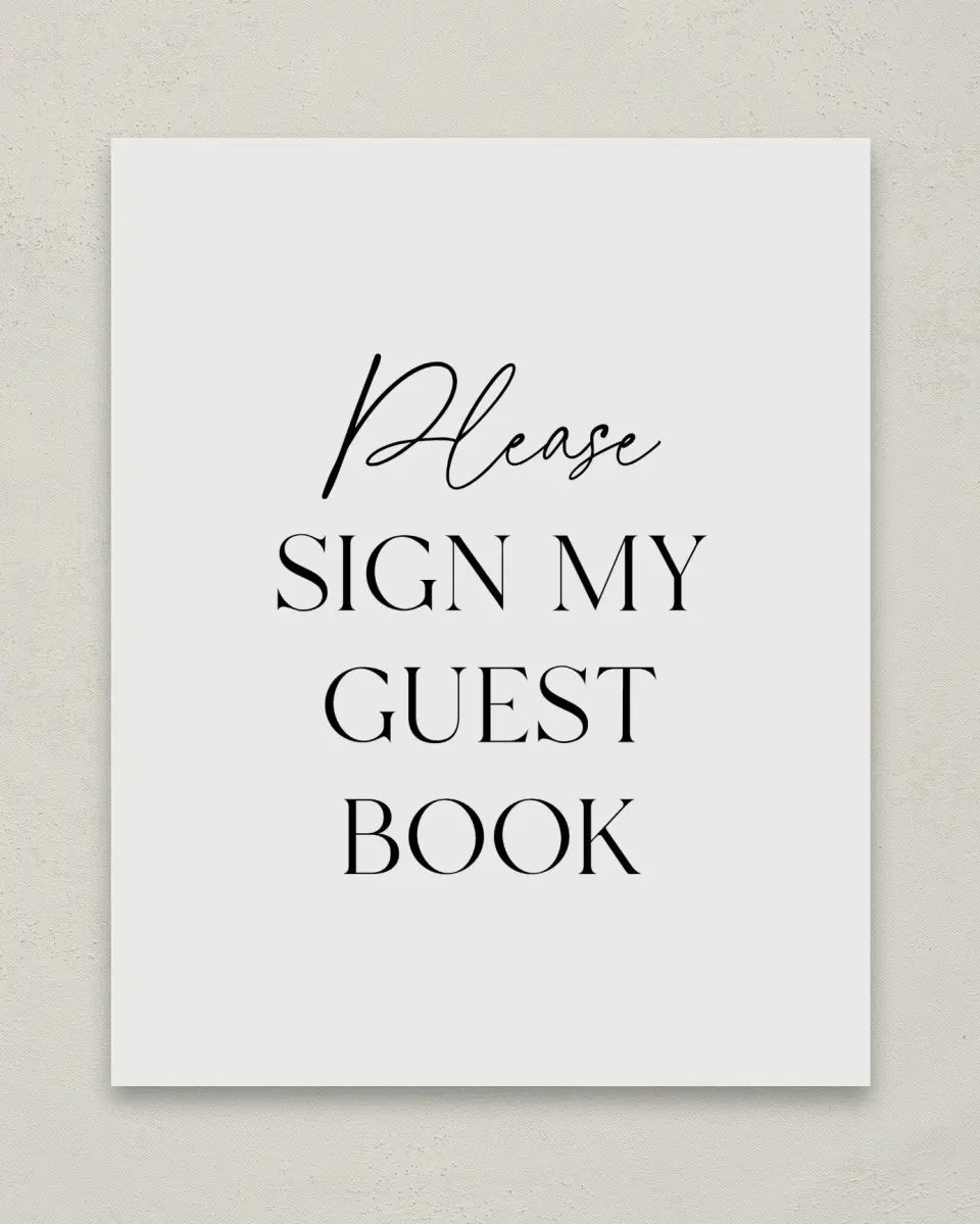 This is a 8" x 10" Guestbook Grad Sign called Effortless Edge printed in full color