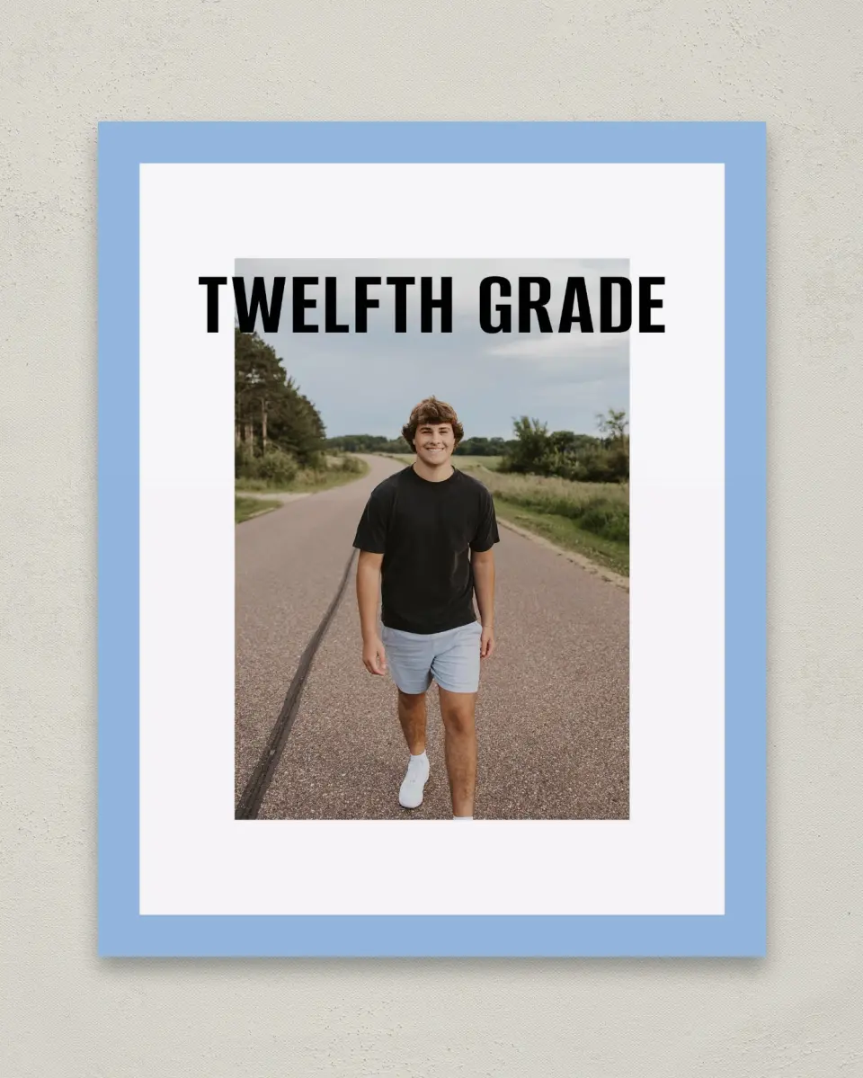 This is a 8" x 10" Photo Grad Sign called Clean Cut printed in full color