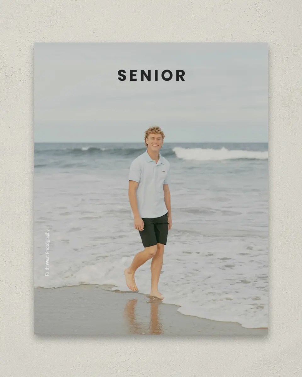 This is a 8" x 10" Photo Grad Sign called Simple Stroll printed in full color