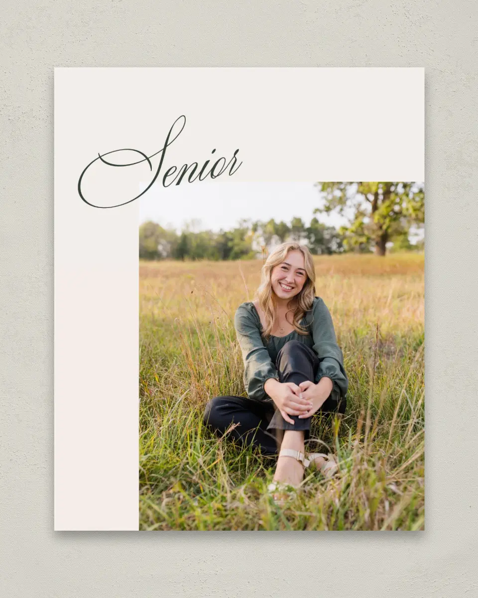 This is a 8" x 10" Photo Grad Sign called Grand Flourish printed in full color