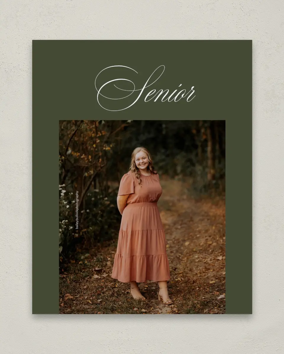 This is a 8" x 10" Photo Grad Sign called Refined Celebration printed in full color