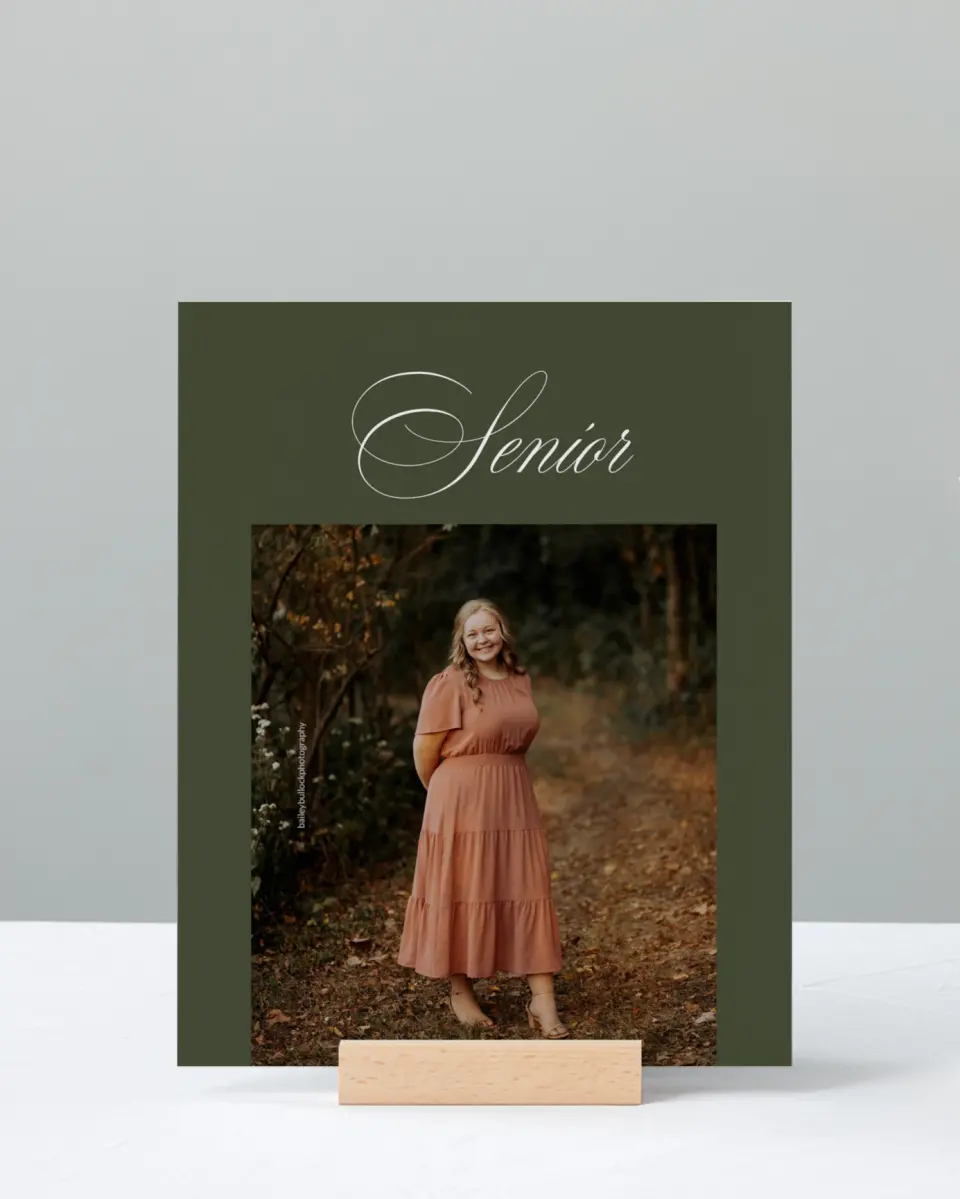 This is a 8" x 10" Photo Grad Sign called Refined Celebration printed in full color