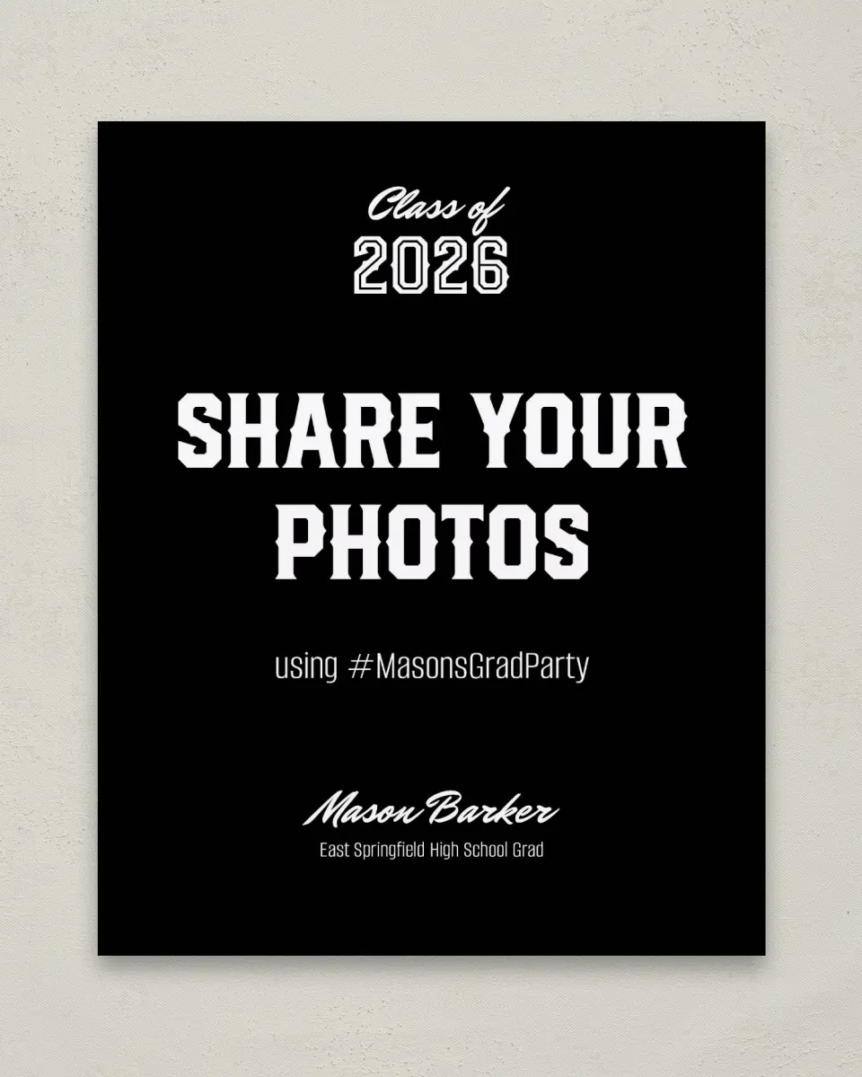 This is a 8" x 10" Let's Celebrate & Snap a Photo Grad Sign called All-Star Athlete printed in full color