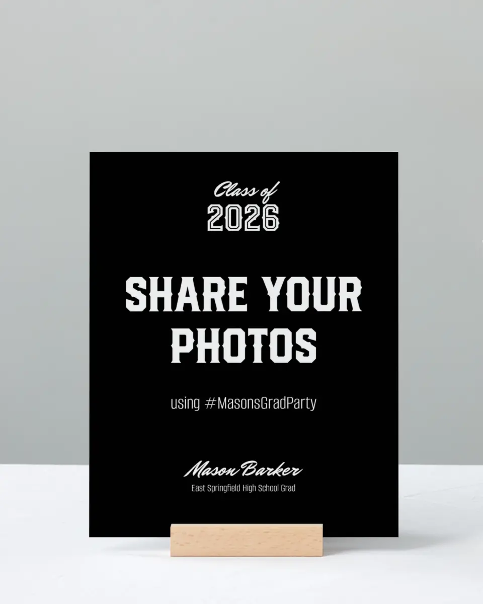 This is a 8" x 10" Let's Celebrate & Snap a Photo Grad Sign called All-Star Athlete printed in full color
