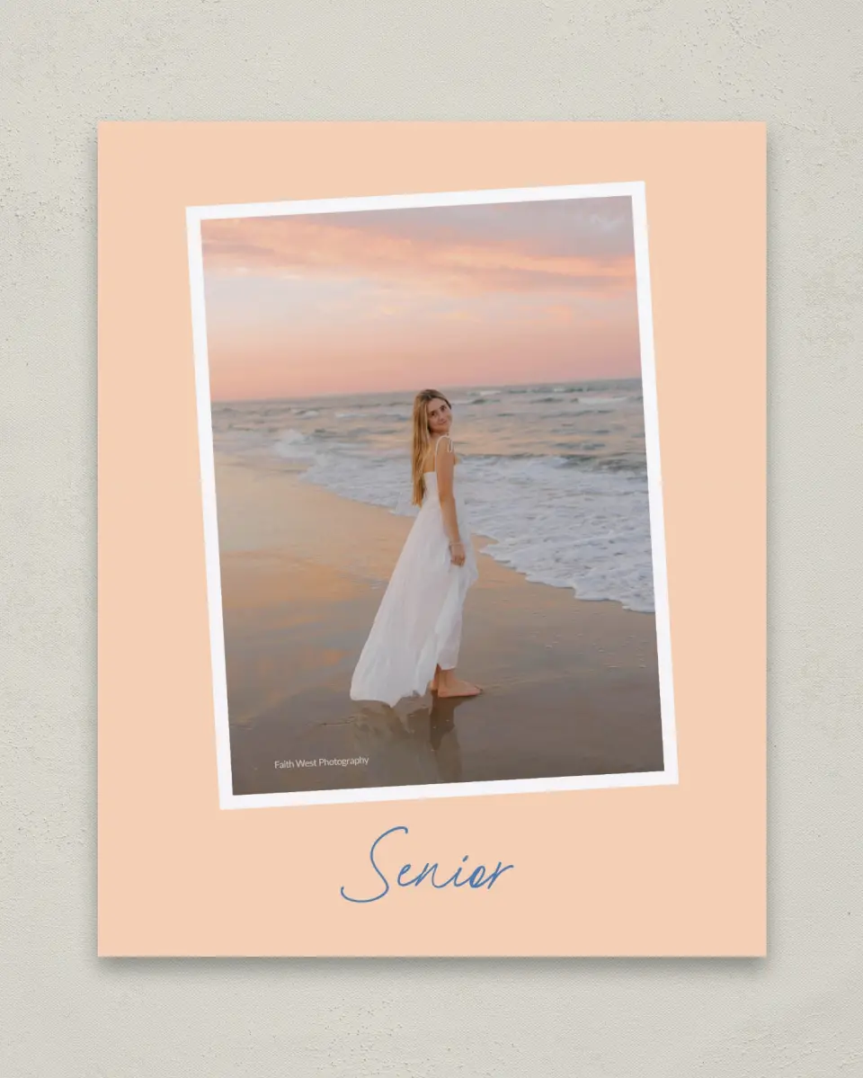 This is a 8" x 10" Photo Grad Sign called Modern Montage printed in full color with Gold foil