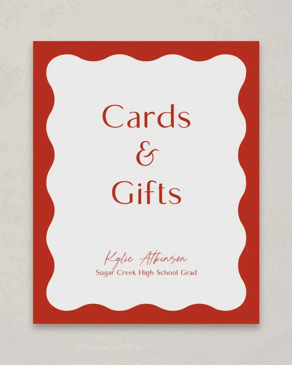 This is a 8" x 10" Cards & Gifts Grad Sign called Unwavering Spirit printed in full color