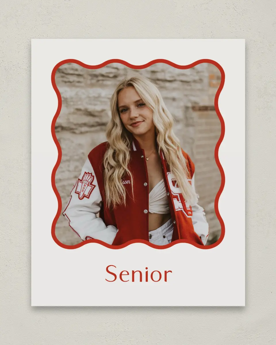 This is a 8" x 10" Photo Grad Sign called Unwavering Spirit printed in full color with Gold foil