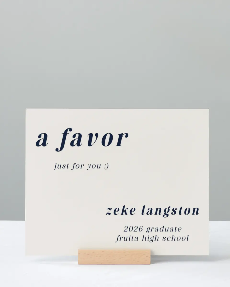 This is a 8" x 10" Take a Favor Grad Sign called Jumping Jubilee printed in full color