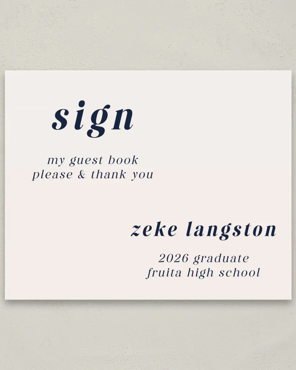 This is a 8" x 10" Guestbook Grad Sign called Jumping Jubilee printed in full color