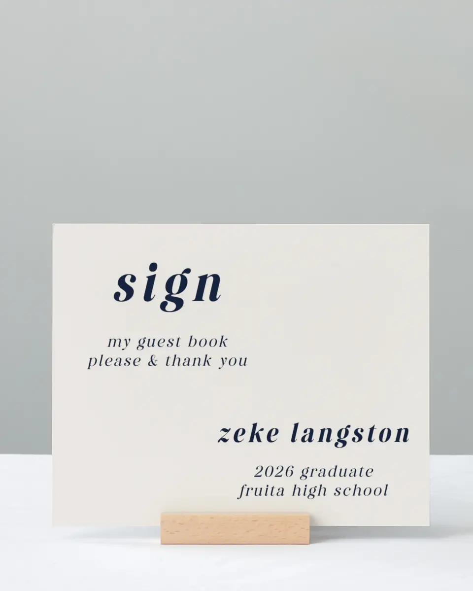 This is a 8" x 10" Guestbook Grad Sign called Jumping Jubilee printed in full color