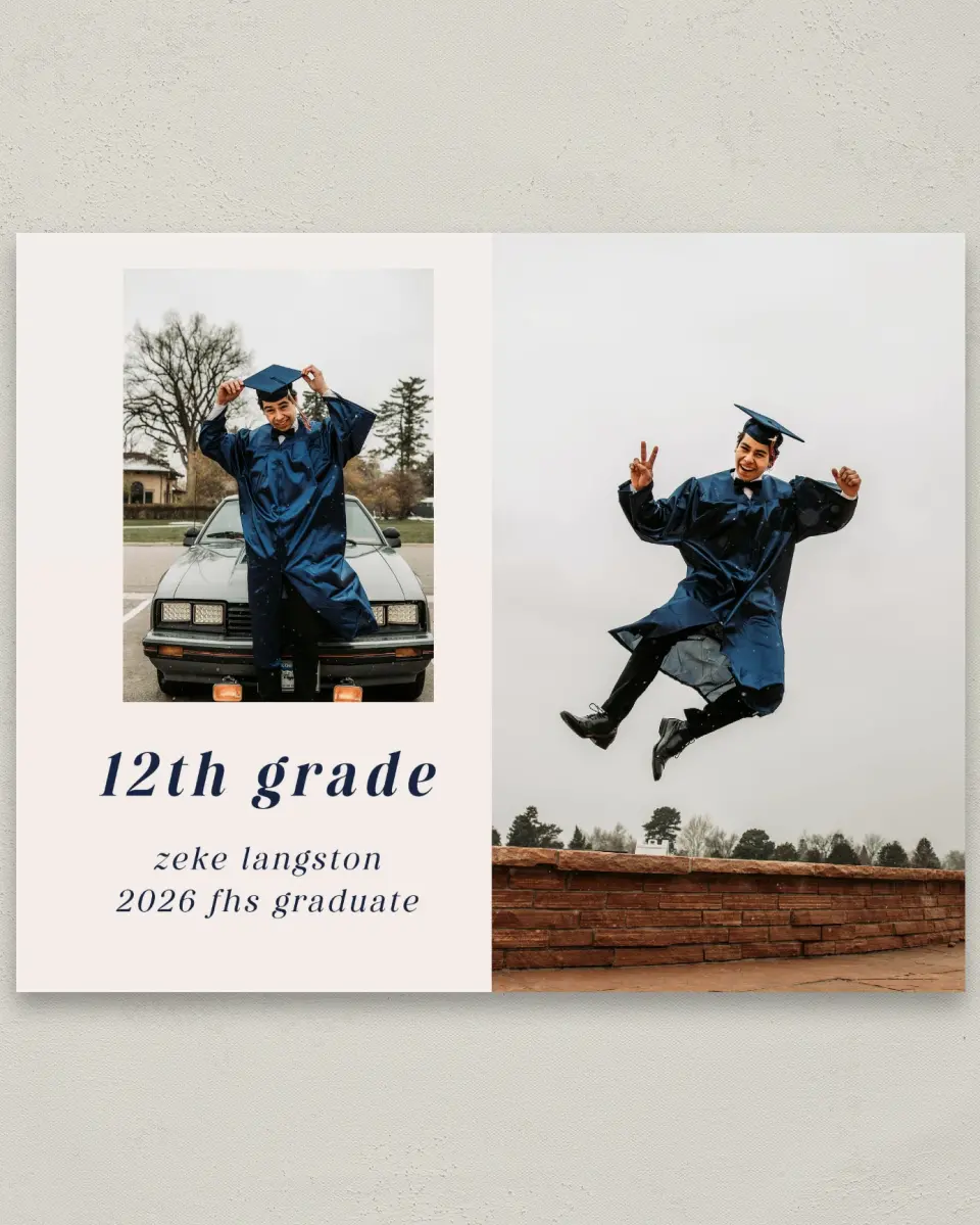 This is a 8" x 10" Photo Grad Sign called Jumping Jubilee printed in full color