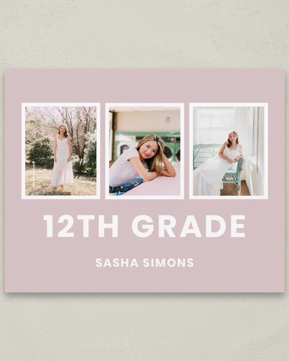 This is a 8" x 10" Photo Grad Sign called Caps Off to You printed in full color with Gold foil