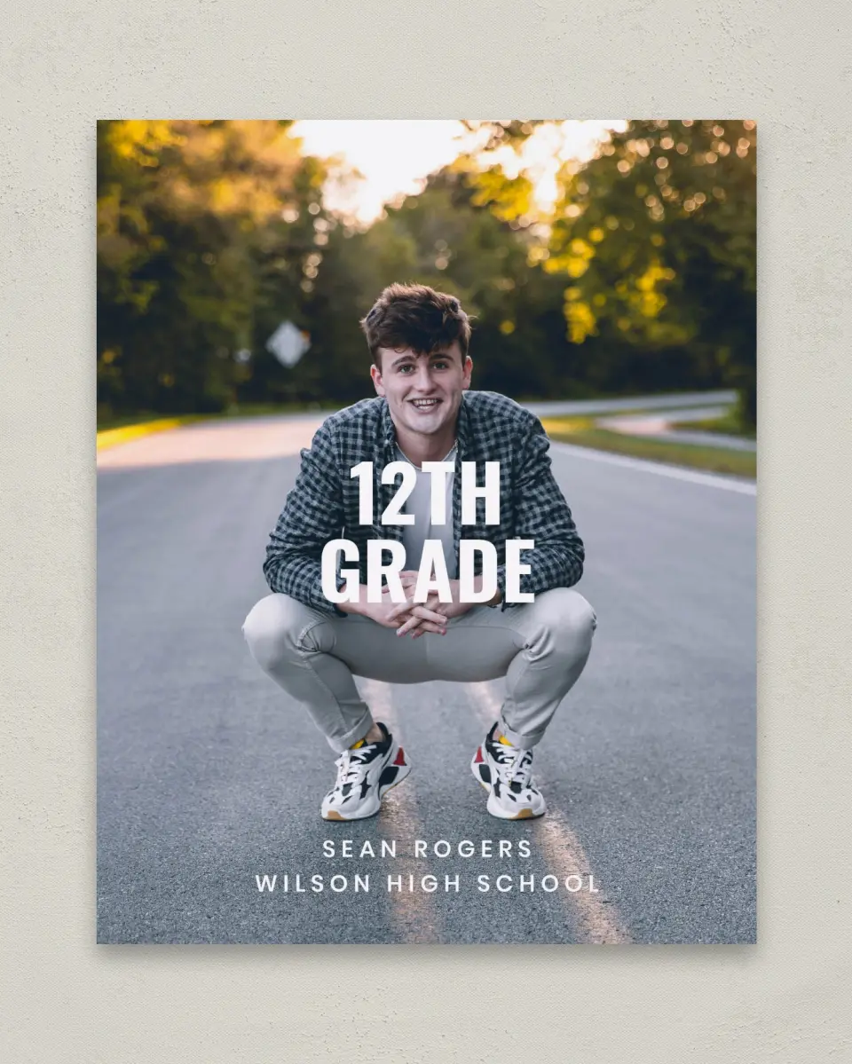 This is a 8" x 10" Photo Grad Sign called Final Stretch printed in full color