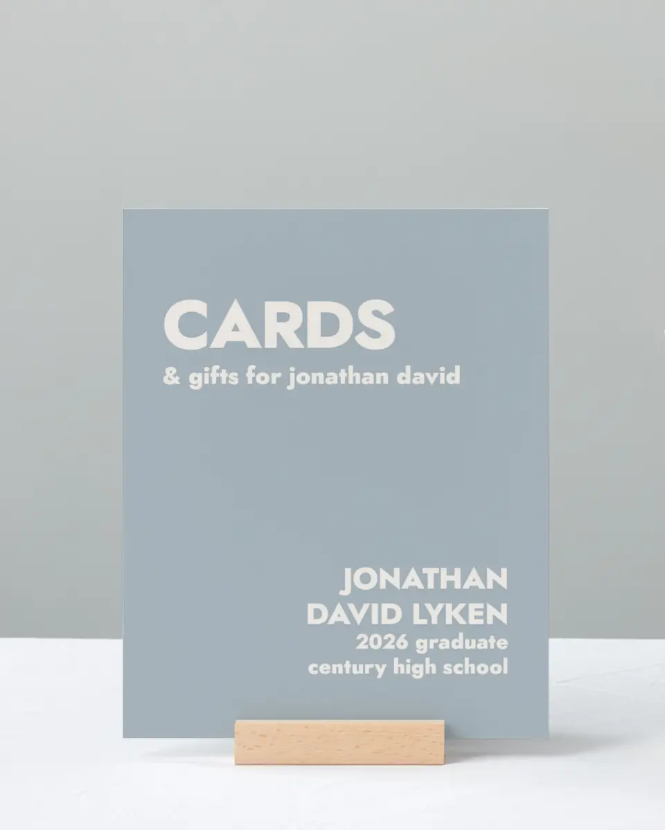 This is a 8" x 10" Cards & Gifts Grad Sign called Changing Chapters printed in full color