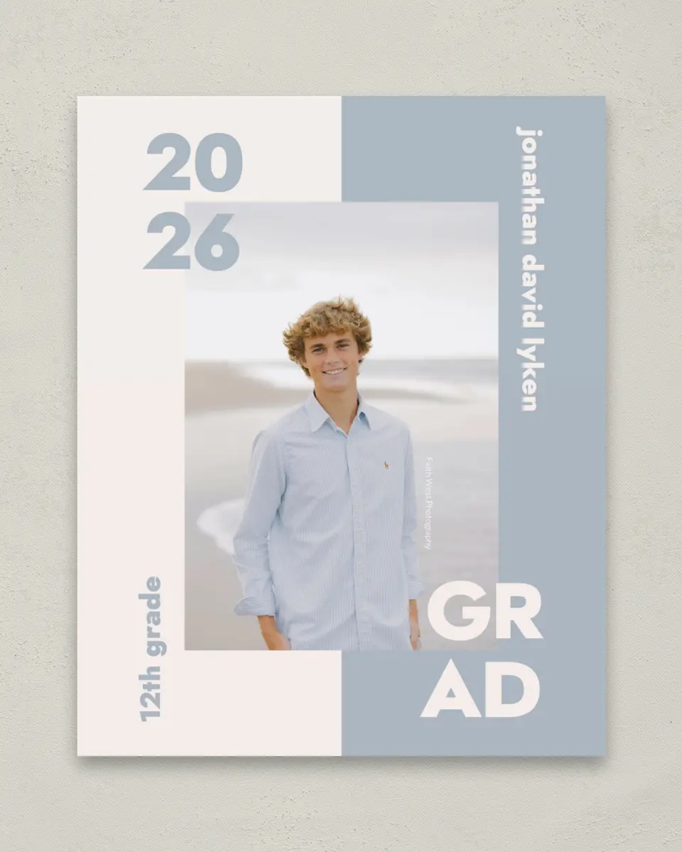 This is a 8" x 10" Photo Grad Sign called Changing Chapters printed in full color with Gold foil