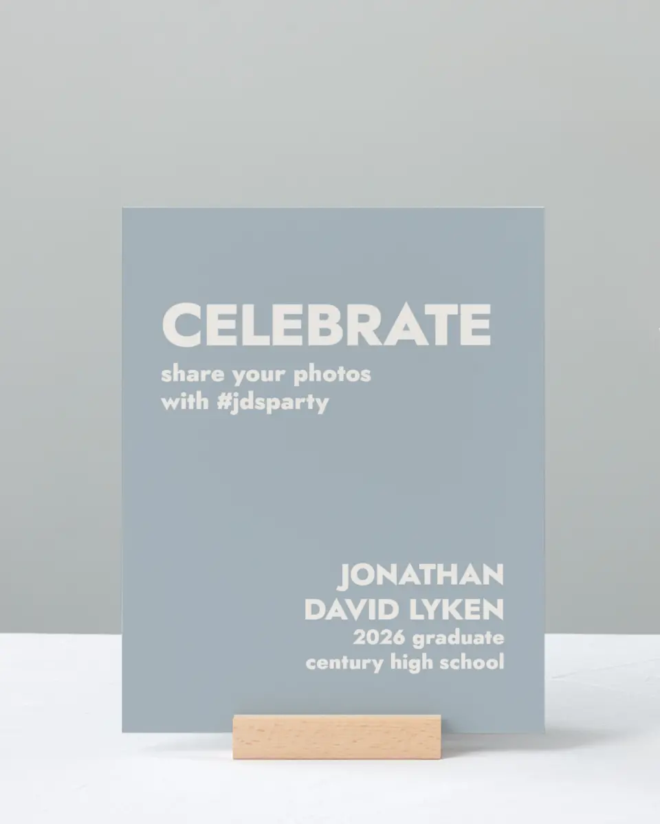 This is a 8" x 10" Let's Celebrate & Snap a Photo Grad Sign called Changing Chapters printed in full color