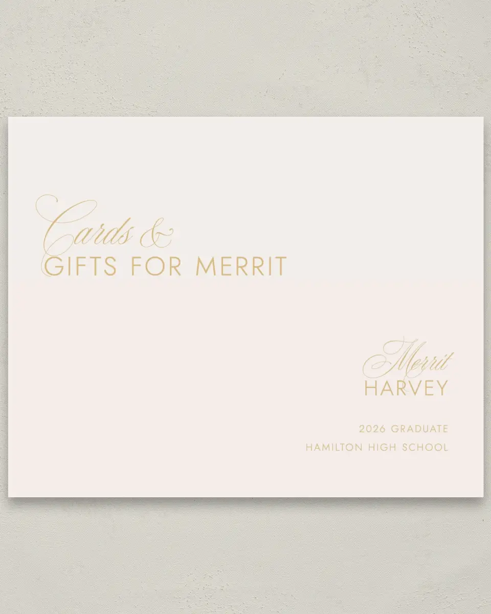 This is a 8" x 10" Cards & Gifts Grad Sign called Stay Golden printed in full color