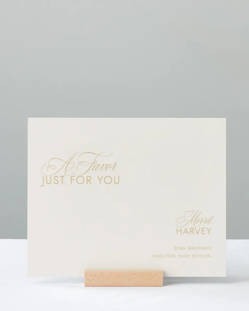 This is a 8" x 10" Take a Favor Grad Sign called Stay Golden printed in full color