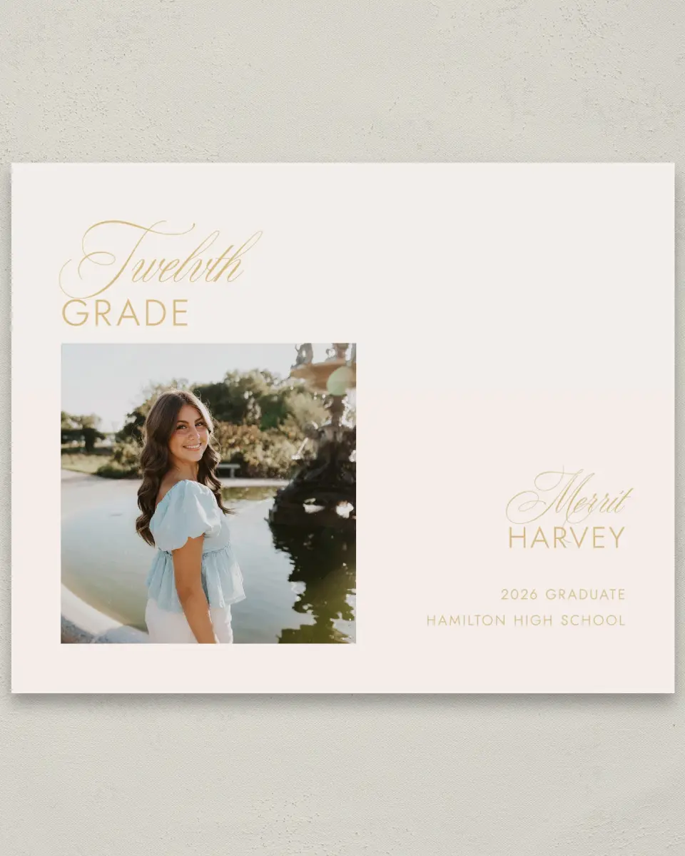 This is a 8" x 10" Photo Grad Sign called Stay Golden printed in full color