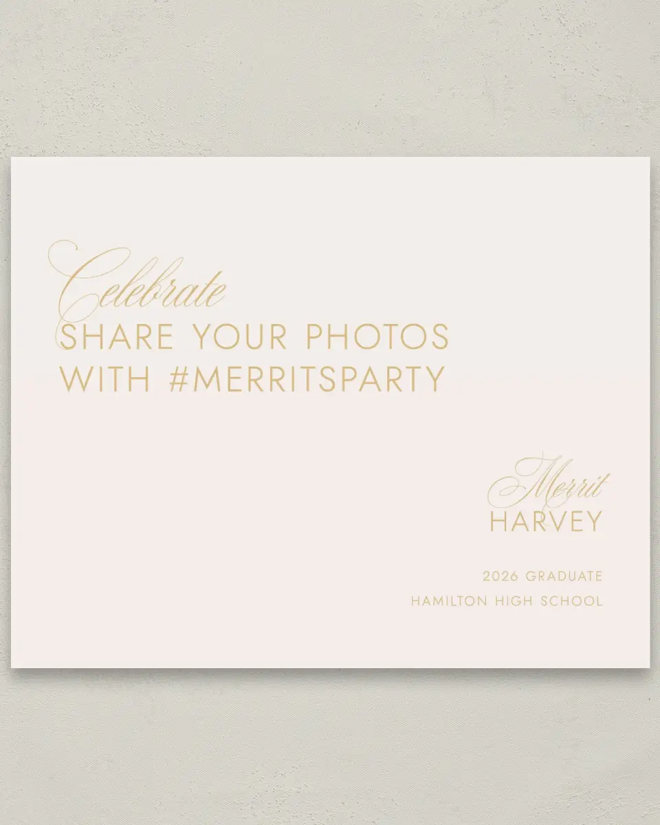 This is a 8" x 10" Let's Celebrate & Snap a Photo Grad Sign called Stay Golden printed in full color
