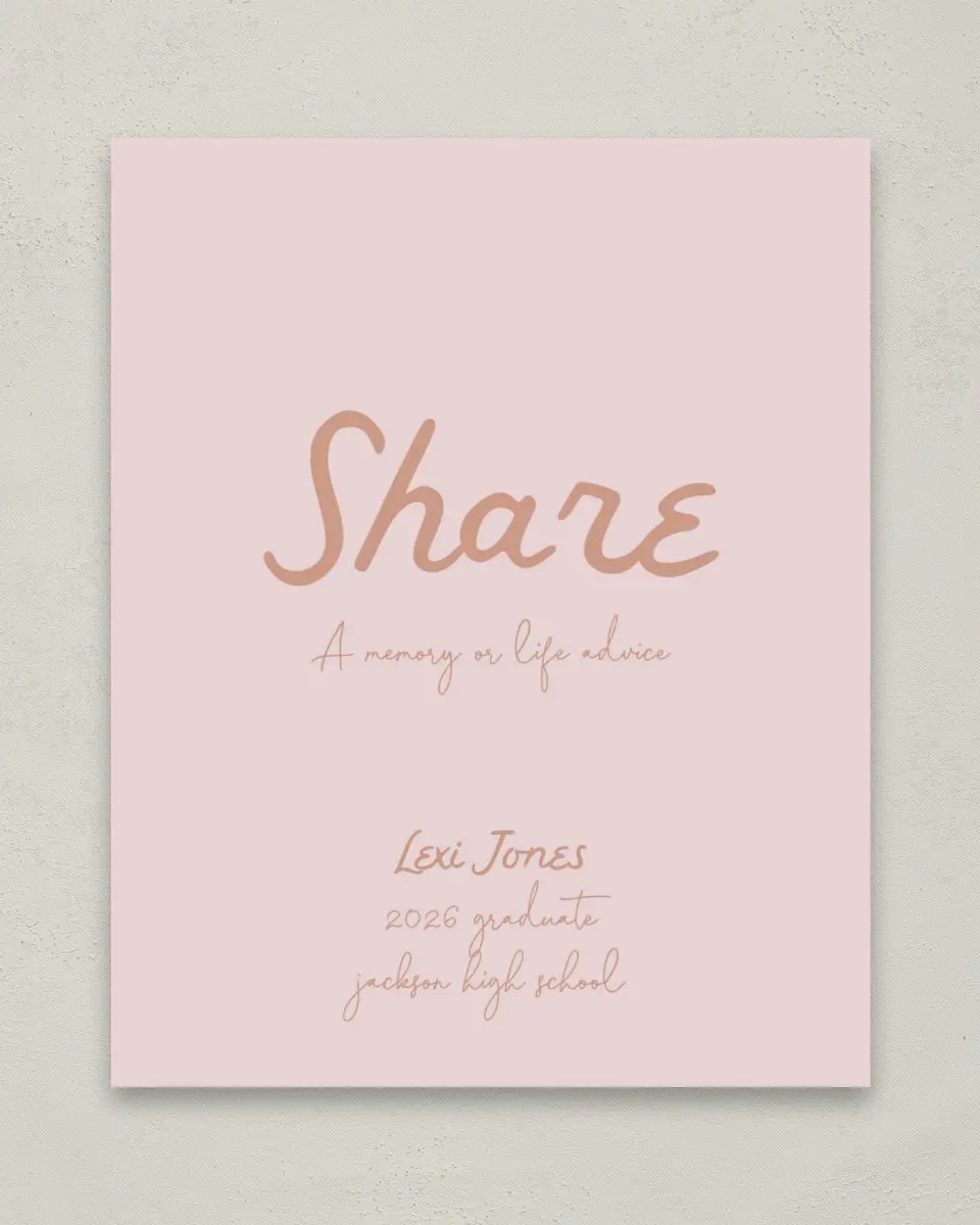 This is a 8" x 10" Memory & Advice Grad Sign called Tassels on Tassels printed in full color