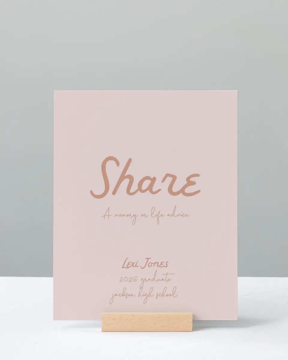 This is a 8" x 10" Memory & Advice Grad Sign called Tassels on Tassels printed in full color
