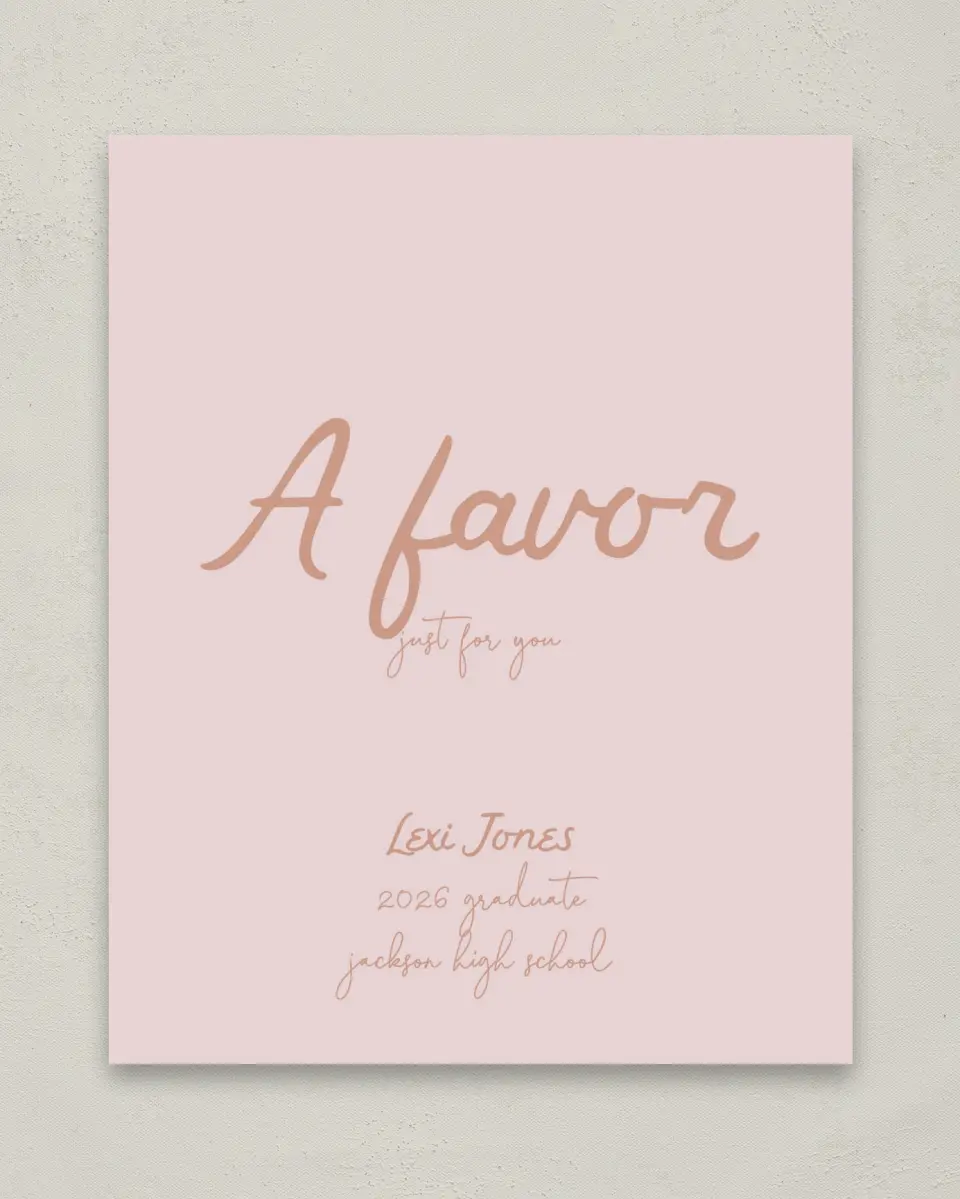 This is a 8" x 10" Take a Favor Grad Sign called Tassels on Tassels printed in full color