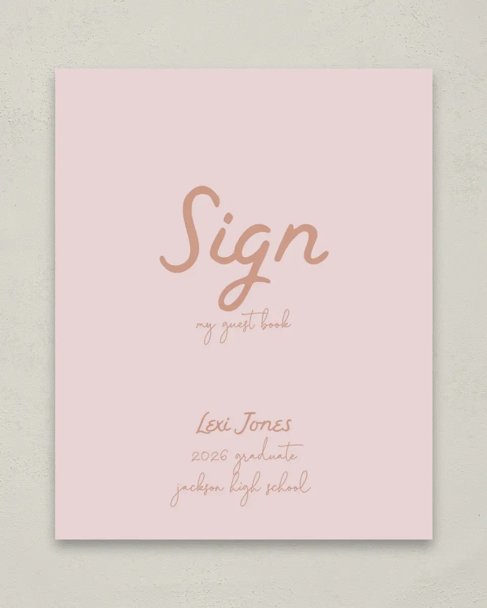 This is a 8" x 10" Guestbook Grad Sign called Tassels on Tassels printed in full color