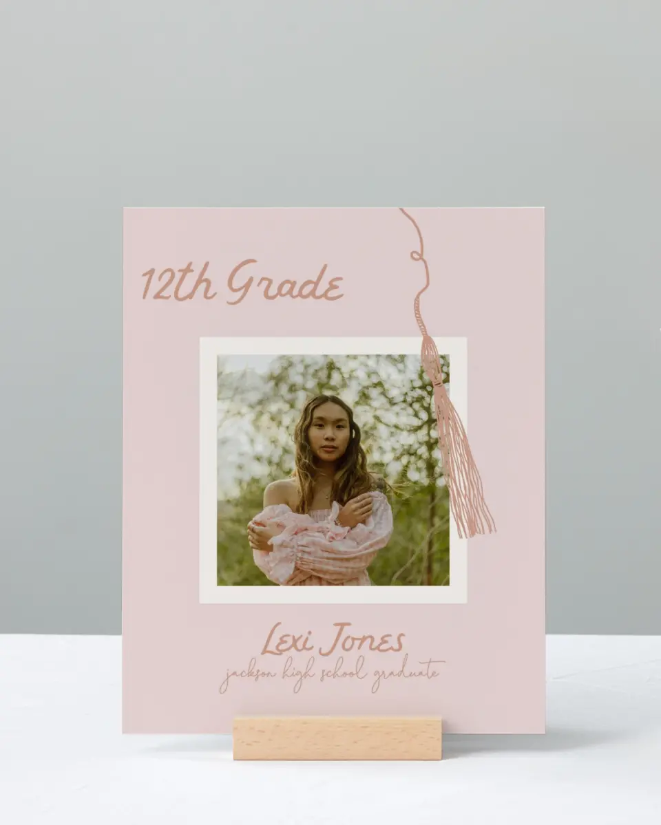 This is a 8" x 10" Photo Grad Sign called Tassels on Tassels printed in full color