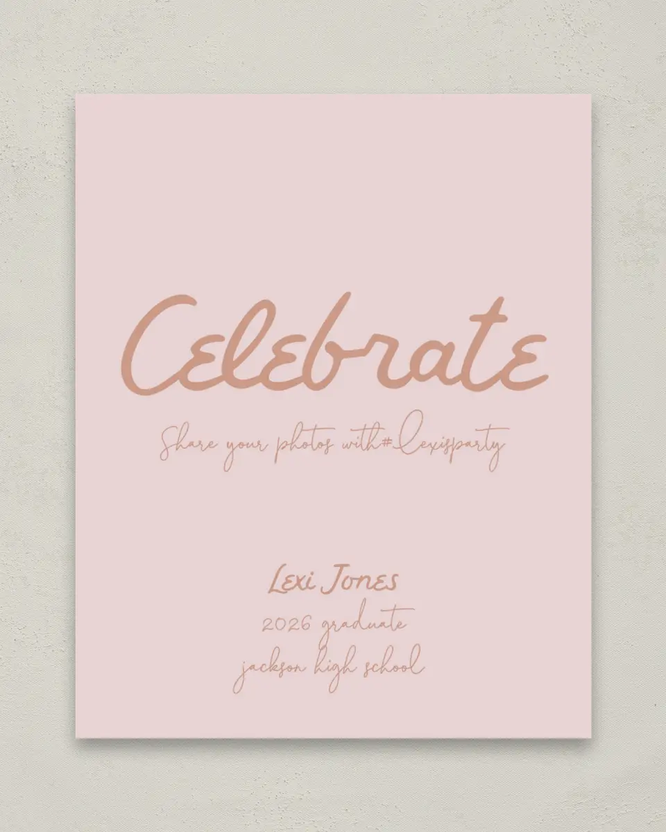 This is a 8" x 10" Let's Celebrate & Snap a Photo Grad Sign called Tassels on Tassels printed in full color