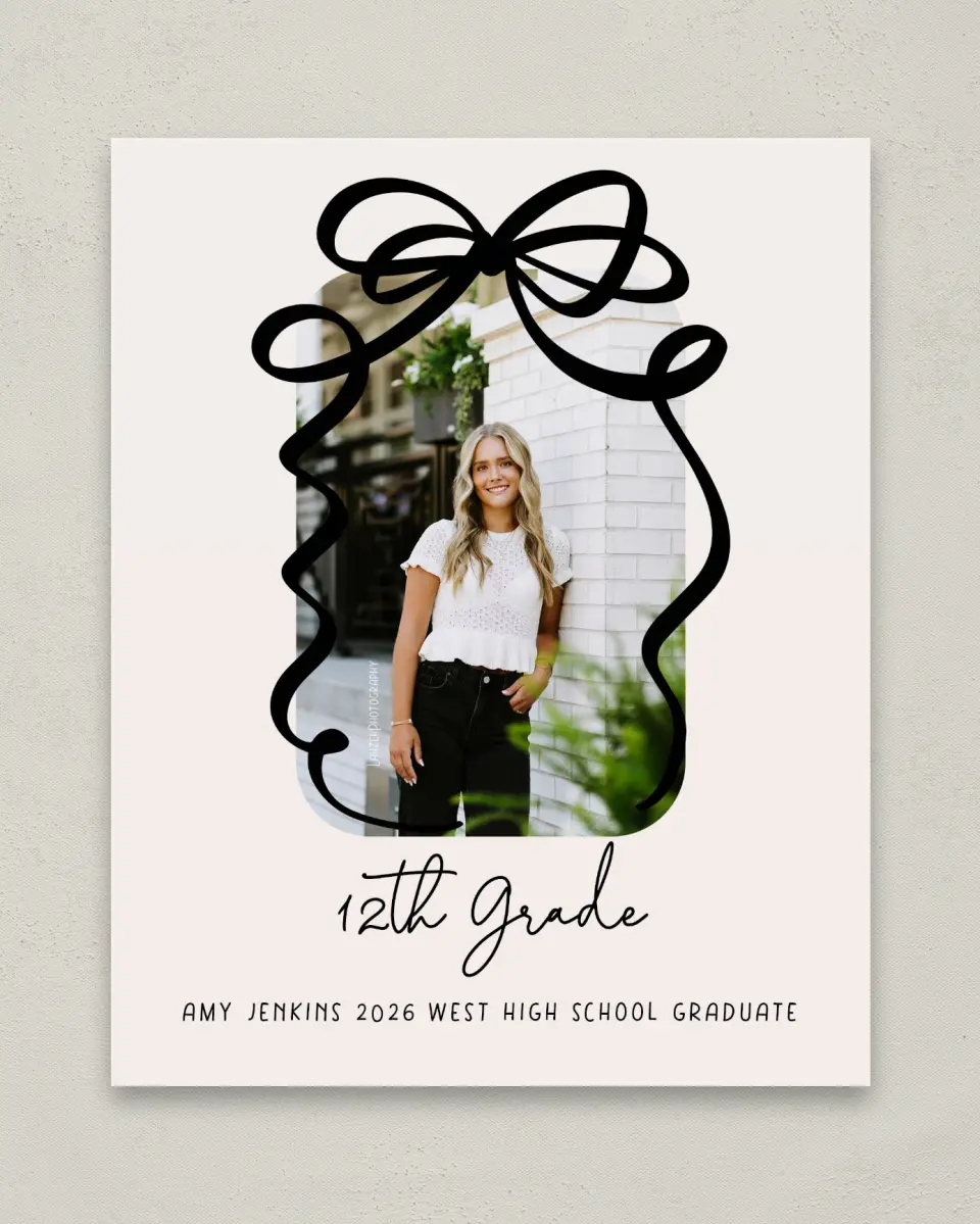 This is a 8" x 10" Photo Grad Sign called All Tied Up printed in full color