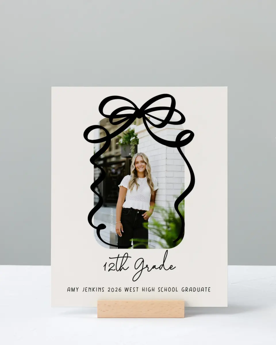 This is a 8" x 10" Photo Grad Sign called All Tied Up printed in full color