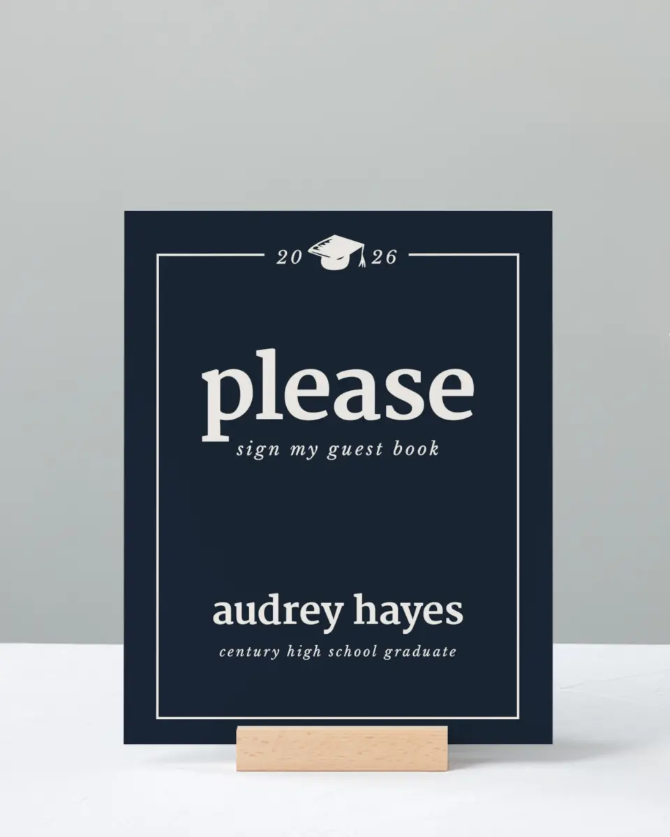 This is a 8" x 10" Guestbook Grad Sign called Framed Triumph printed in full color