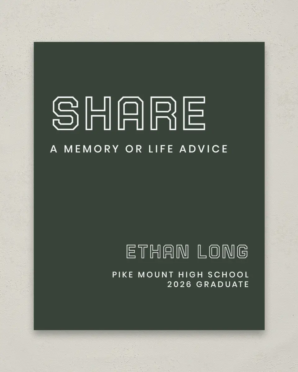 This is a 8" x 10" Memory & Advice Grad Sign called Athletic Achievement printed in full color
