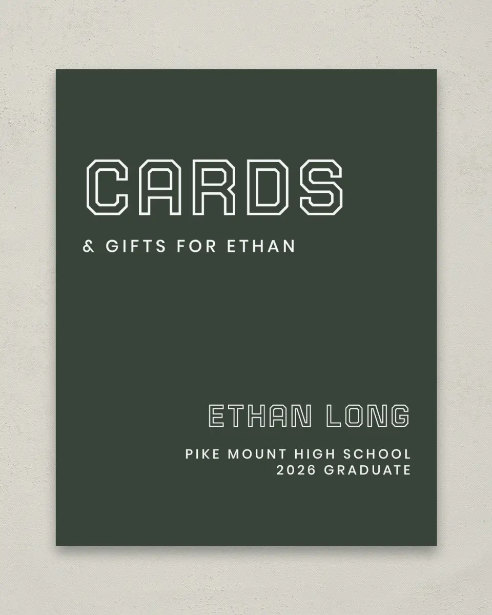 This is a 8" x 10" Cards & Gifts Grad Sign called Athletic Achievement printed in full color