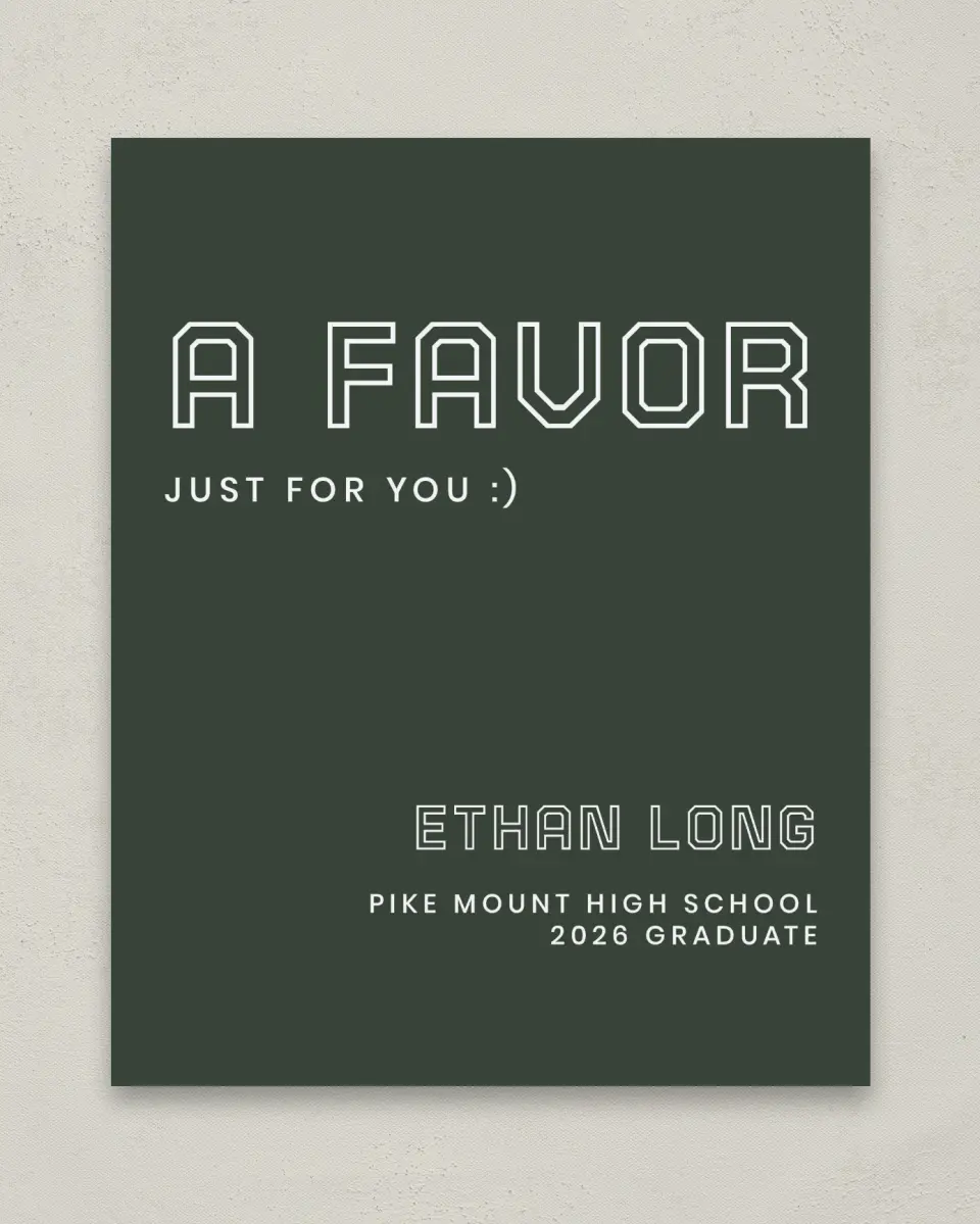 This is a 8" x 10" Take a Favor Grad Sign called Athletic Achievement printed in full color