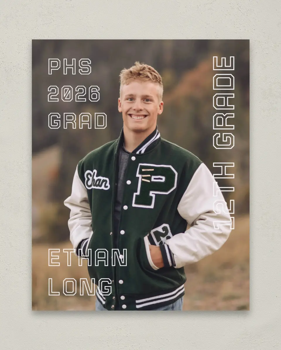 This is a 8" x 10" Photo Grad Sign called Athletic Achievement printed in full color