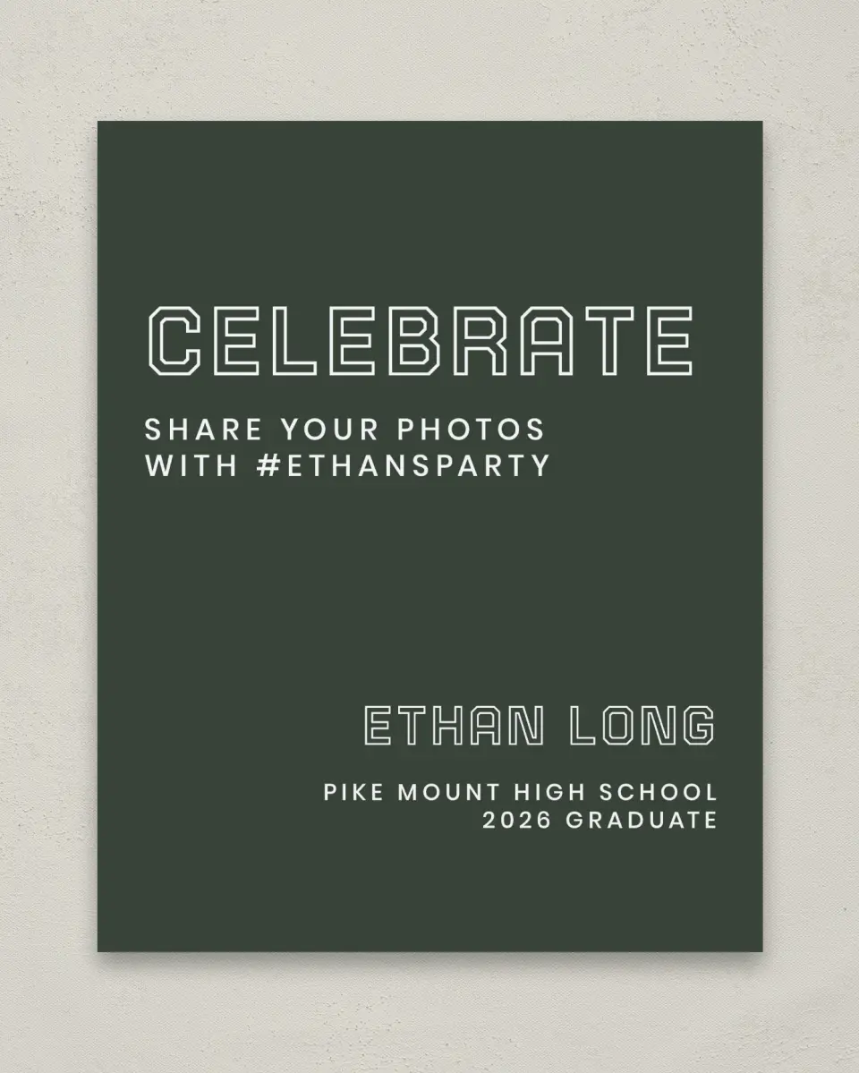 This is a 8" x 10" Let's Celebrate & Snap a Photo Grad Sign called Athletic Achievement printed in full color